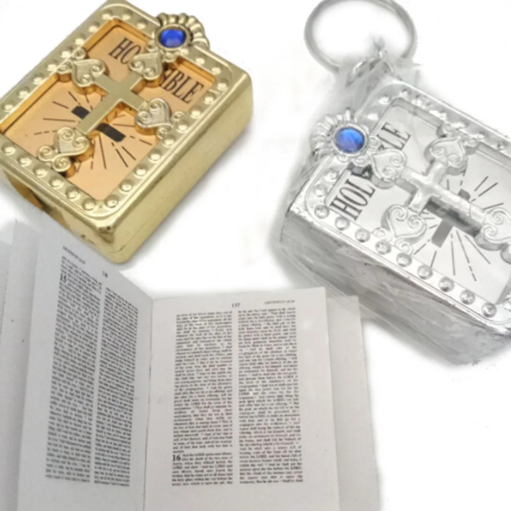 English Version Mini Religious Christian HOLY Bible Keychain Key Chain