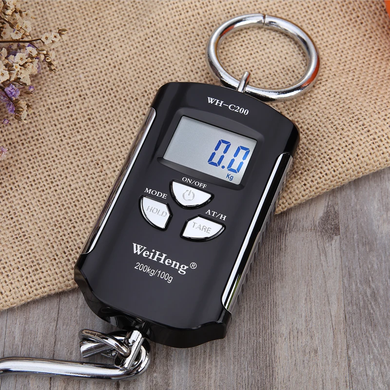 Industrial 200kg/100g Portable Digital Crane Scale Heavy Duty Hanging Hook Scale Electronic Balance Fishing weight