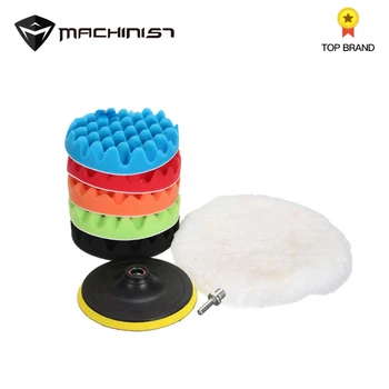 

7pcs Auto Car Polishing Sponge Waxing Buffing Pads Kit Polishing Tools Set(5Polishing Pads+1Woolen Buffer+1Adhesive Backer Pad)