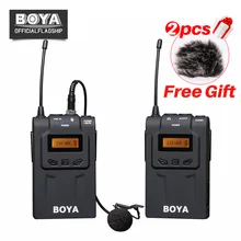 BOYA BY-WM6 UHF Wireless Microphone System 48 Channel Omni-directional Lavalier Microphone For Canon Nikon DSLR Camcorders