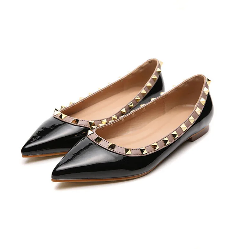 Rivet Shoes Womens Flat Bottom Spring Summer luxury brand shoes women flats casual shoes Fashion comfortable soft bottom Rivet Shoes Womens Flat Bottom Spring Summer luxury brand shoes women flats casual shoes Fashion comfortable soft bottom