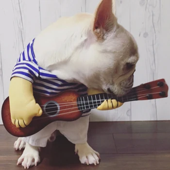 

Pet Guitar Rock Singer Cosplay Dog Costume Guitarist Dressing Pet dog Cats Clothes Puppy Funny Clothing