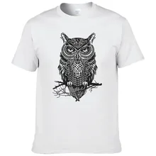 Летняя мода уличная Мужская хлопчатобумажная футболка Сова аниме с животным принтом Футболка Homme мужские Брендовые повседневные топы крутые футболки#192