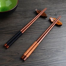 Chopsticks-Set Value Sushi Food-Tie-Line Wood Handmade Japanese Natural Gift Chestnut