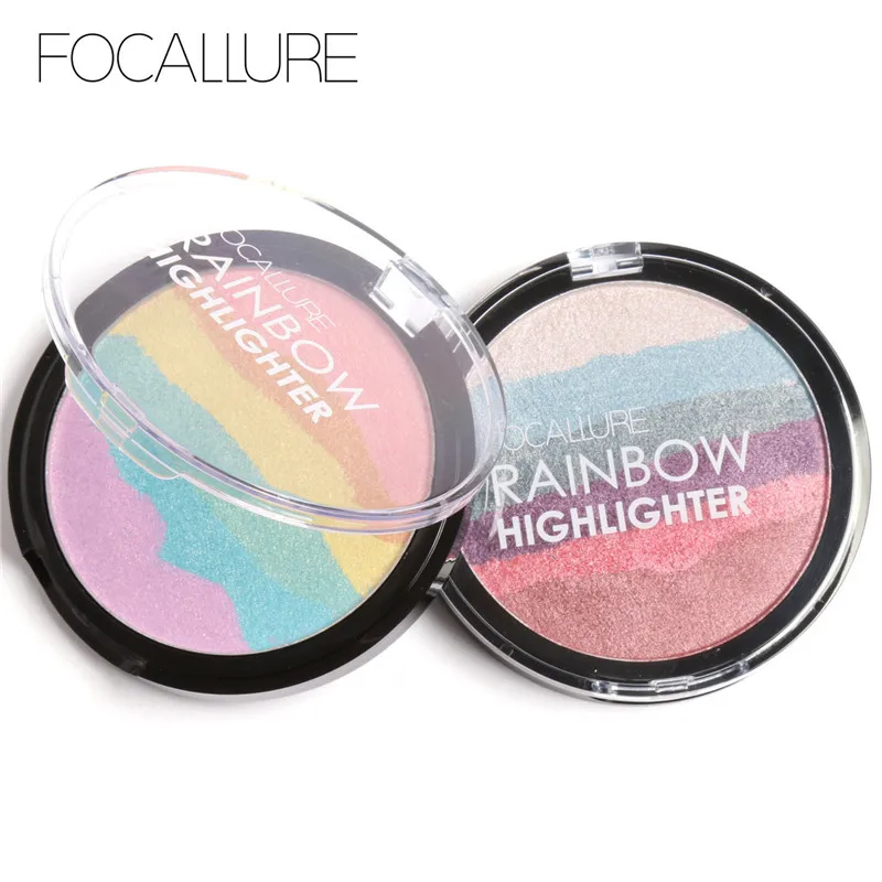 FOCALLURE New Wild Rainbow Highlighter Mineral Powder 3D Face Shimmer
