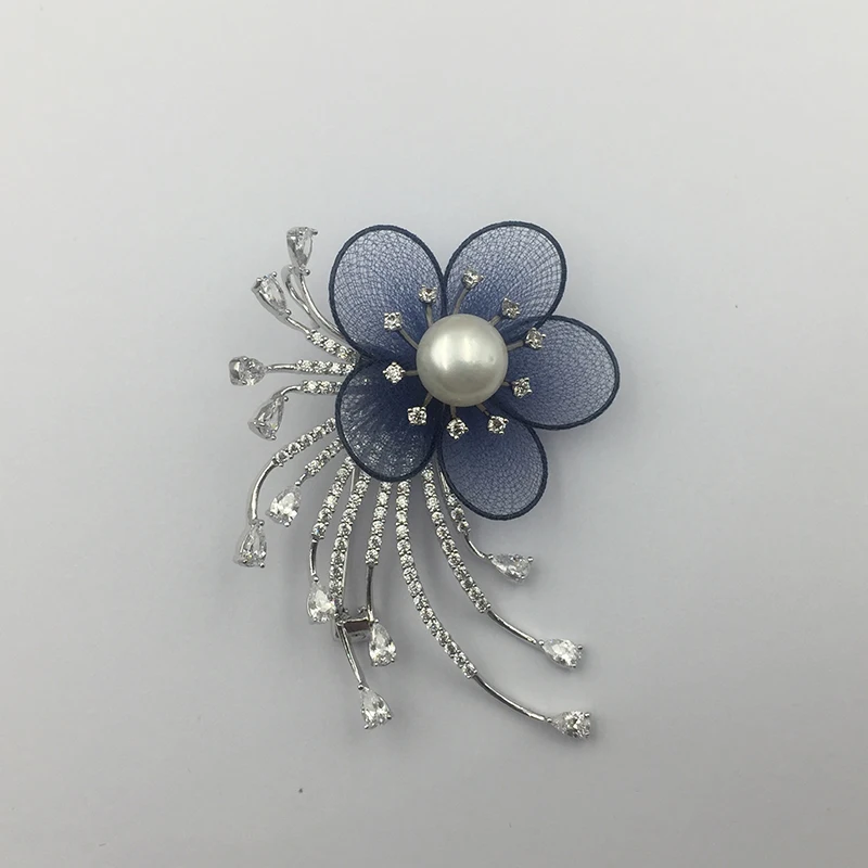 Sinya Natural Pearl Brooch high luster with white Gold plated Brooches New arrival 2018 Pearls color pink purple white optional (11)