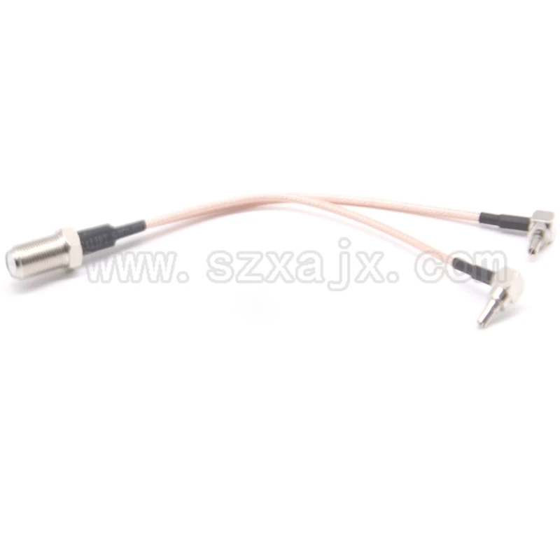 JX антенный гибкий кабель F до двух двойных TS9 Y Тип 2 X TS9/CRC9/SMA разъем F для TS9 прямоугольный обжимной кабель 15 см для 3g/4G модема