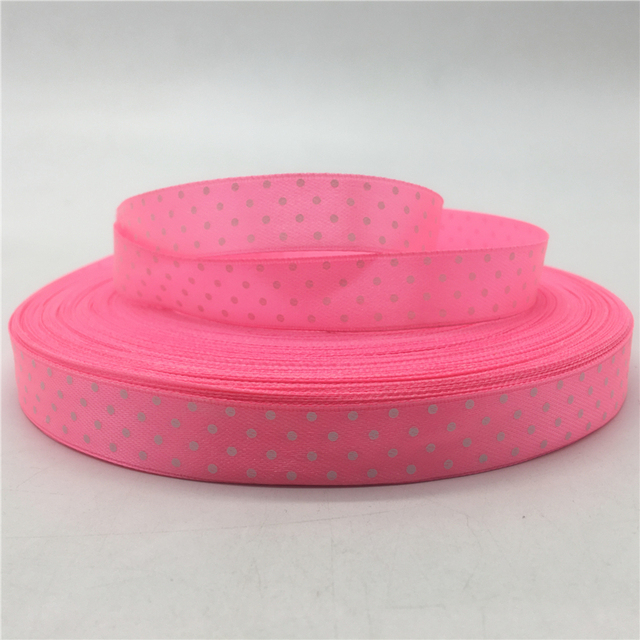 5/8"(15mm) Polka Dots Satin Ribbon Printed Polyester Ribbon DIY Christmas Wedding Decoration