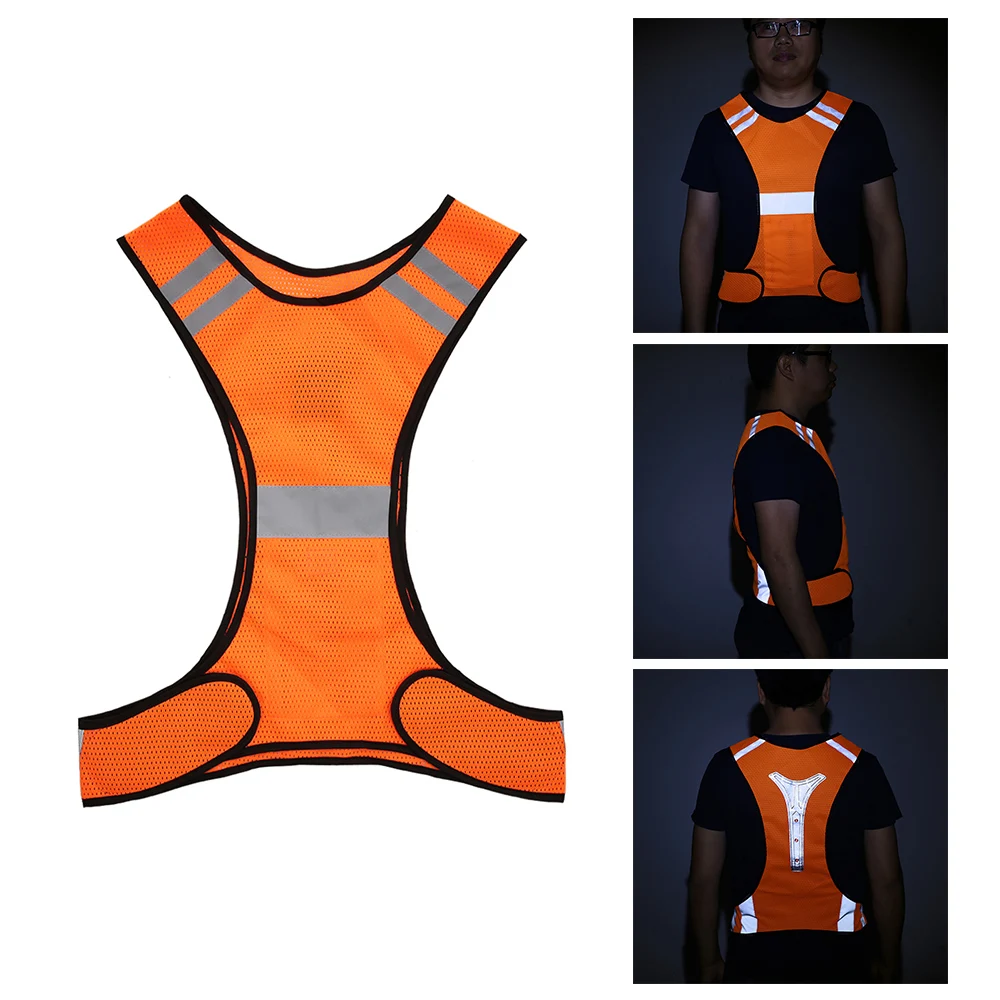 3 LED lights Running Safety Vest Outdoor Vest Sports Reflective Gear