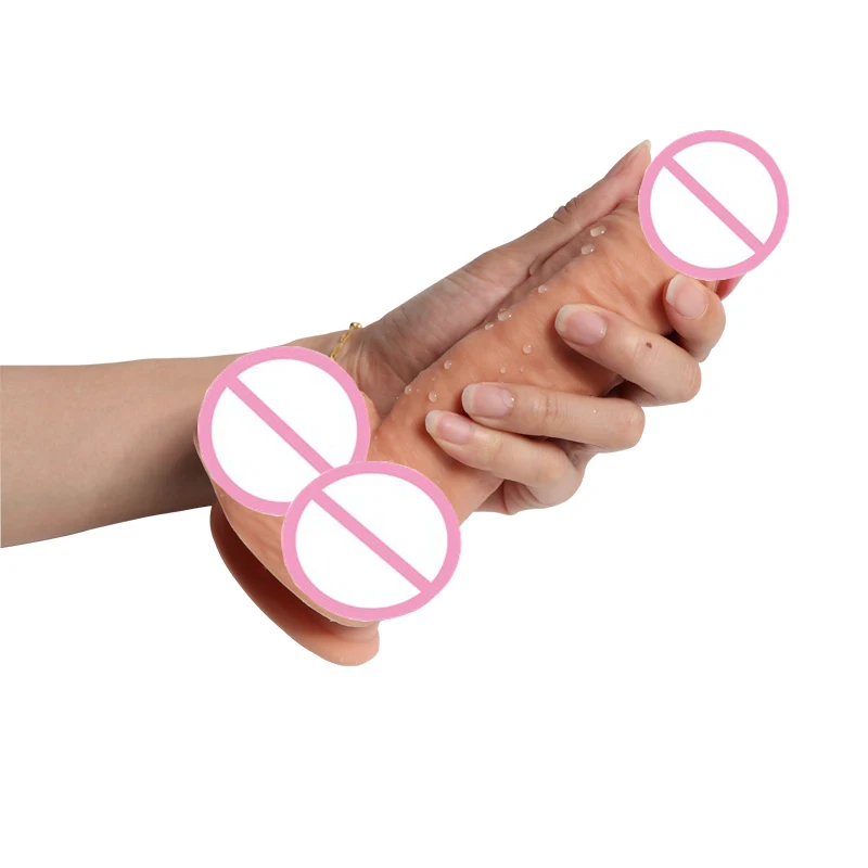 HOWOSEX 20 см Большой двухслойный пенис реалистичный жидкий силиконовый