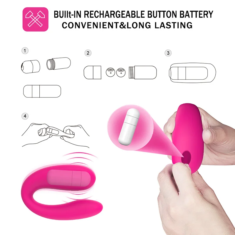 U Shape Strong Dildo Vibrating G-spot Vibrator Clitoris Stimulation Vaginal Orgasm Anal Vibrator Masturbation Sex Toys for Woman (6)