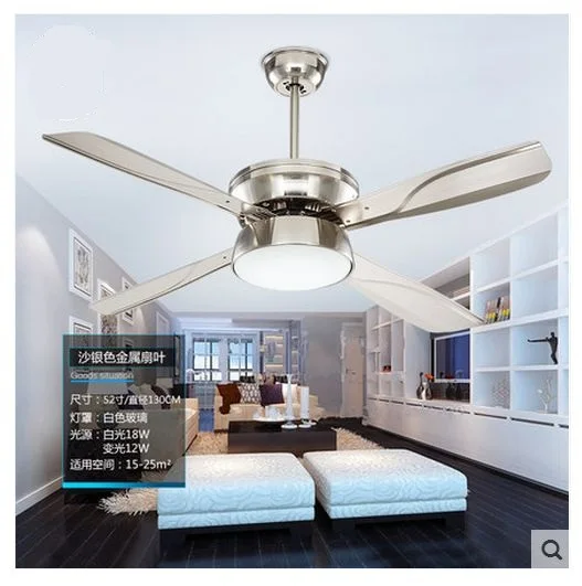 

Simple fashion LED DC inverter ceiling chandelier fan light remote control restaurant silent fan lights ceiling chandelier fan
