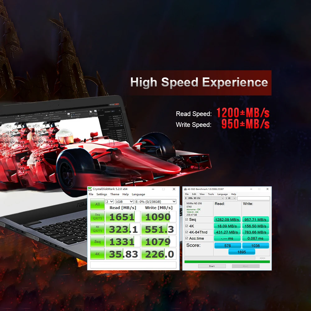 Твердотельный накопитель KingSpec 256 ГБ 2242 PCIe 3 0 NVMe M.2 3D NAND SSD внутренний (NE