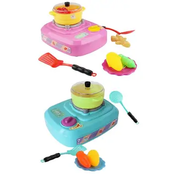 

23pcs Electric Simulation Multi-functional Gas Stove Light Ringing Fog Toys Children Kids Pretend Play Kitchen Toys Gift