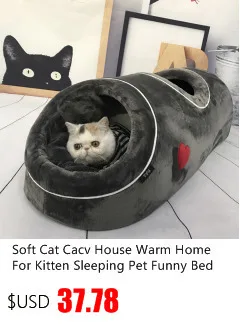 Warming Cat Cave Bed House Pet Sleeping Bag For Small Dog Cats Hamster Soft Removable Mat Nest Houses With a Playing Ball