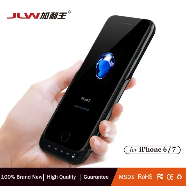JLW 5500mAh Battery Charger Cases for iPhone 7/6 Half Packs External Back Clip Battery Backup