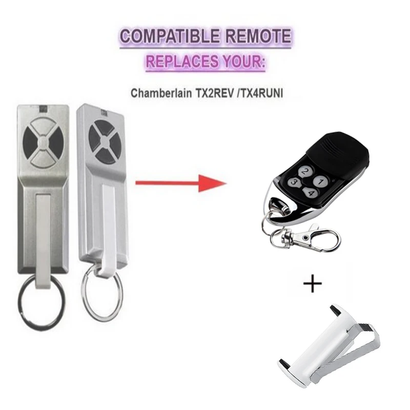 

2pcs Chamberlain liftmaster TX2REV / Chamberlain TX4RUNI Garage door remote control replacement rolling code 433.92mhz