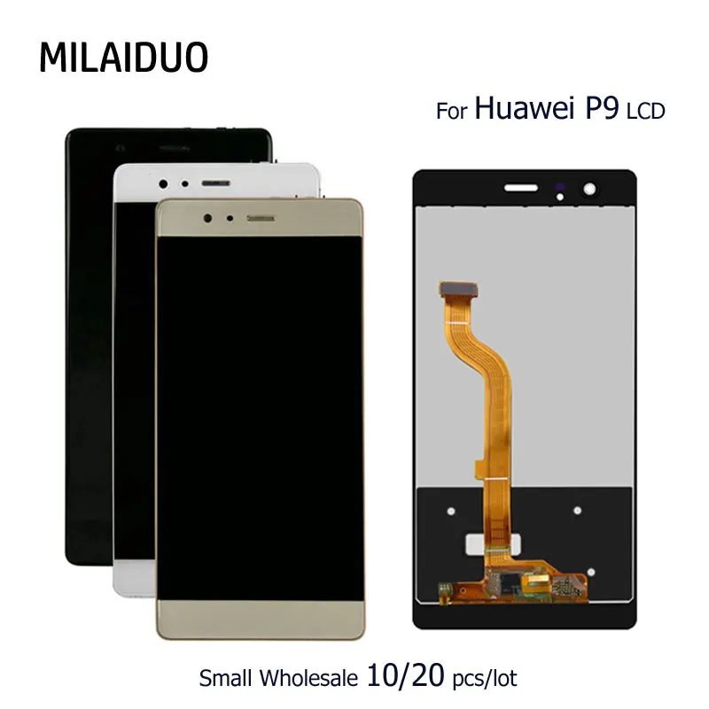 

10/20 pcs/lot LCD Display For Huawei P9 EVA-L09 EVA-L19 4G LTE Touch Screen Digitizer Assembly Replacement 5.0'' Mobile Phone
