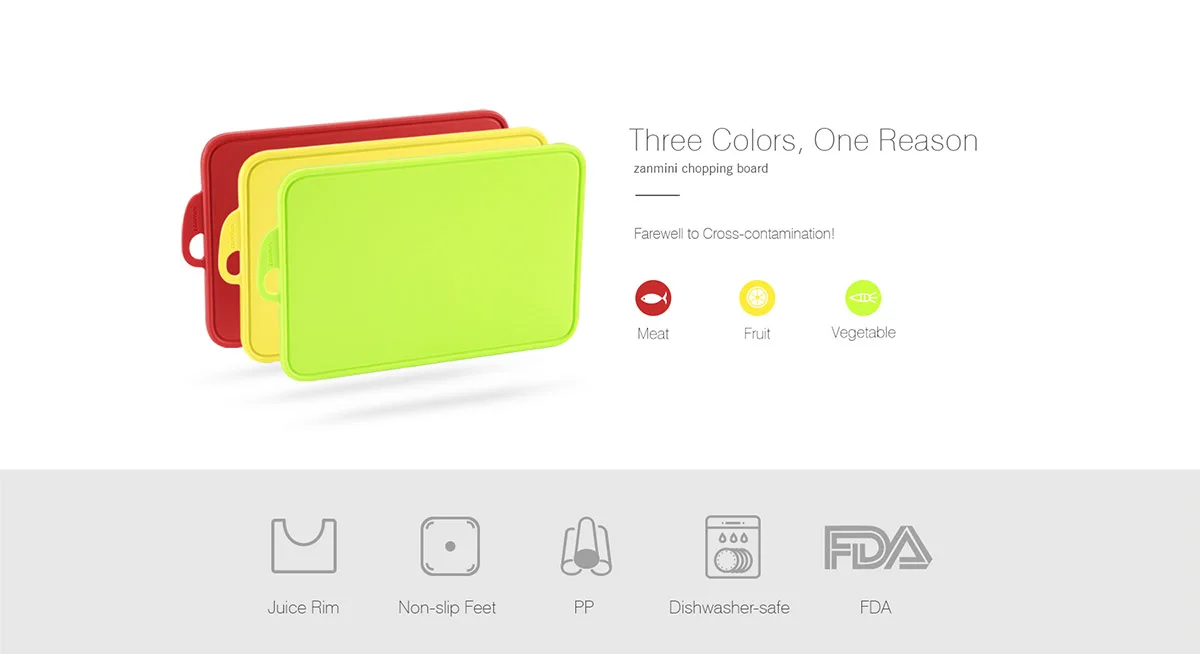 Zanmini 3 шт. Набор Кухня пластик разделочный блок мясо овощи разделочная доска для фруктов Нескользящая с висящая Опора стенд Z20
