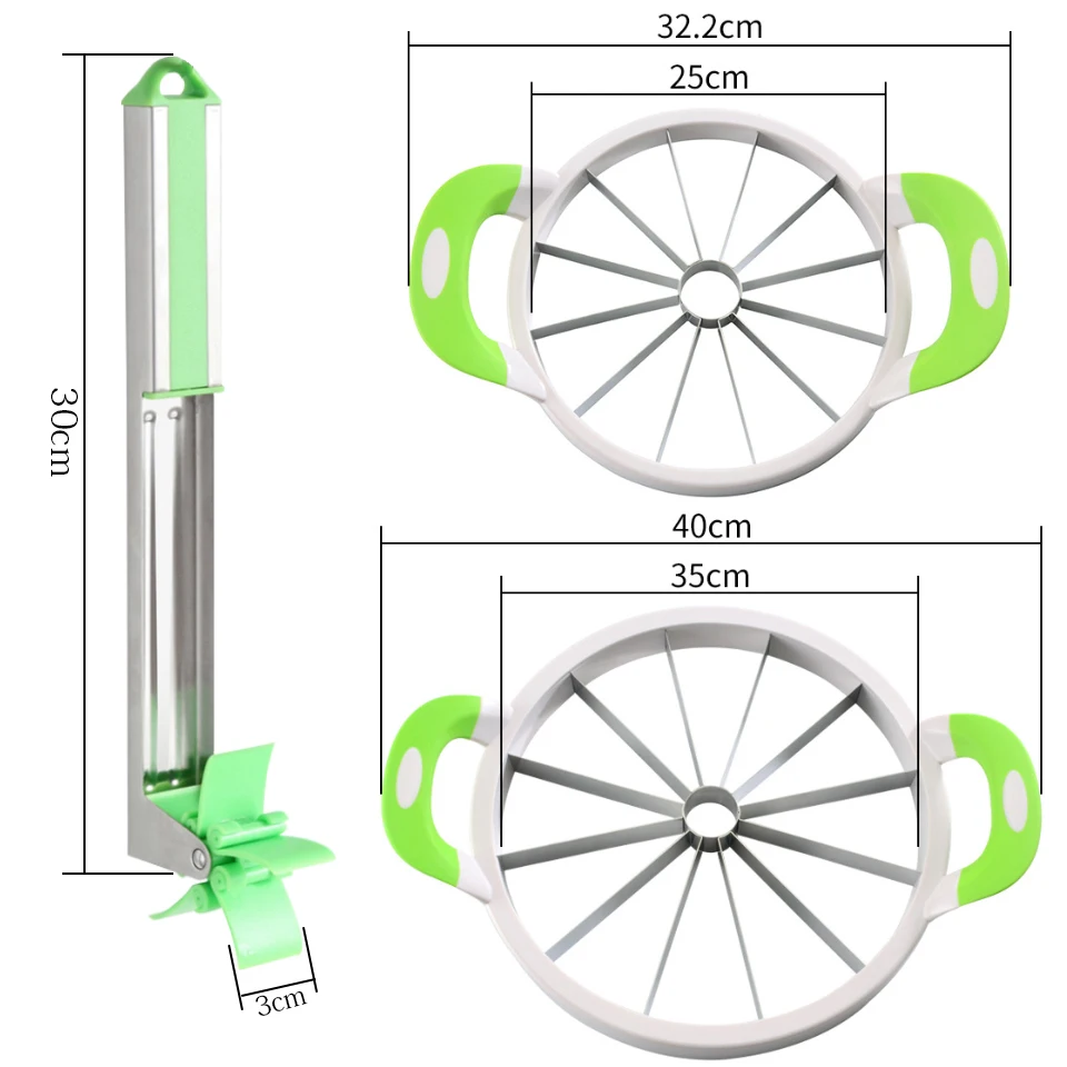 Нержавеющая сталь нож для нарезки дыни щипцы арбуз резак в форме ветряной мельницы пластиковые слайсер фруктовая вода дынный нож Инструменты