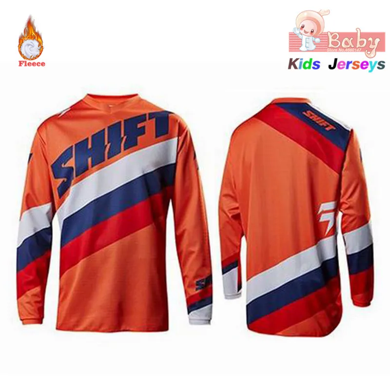 

2019 Kids Thermal Fleece Mountain Cycling Clothing Downhill Winter Jersey Clothes Moto Tops Motocross Shirts Motorcycle T-shirt