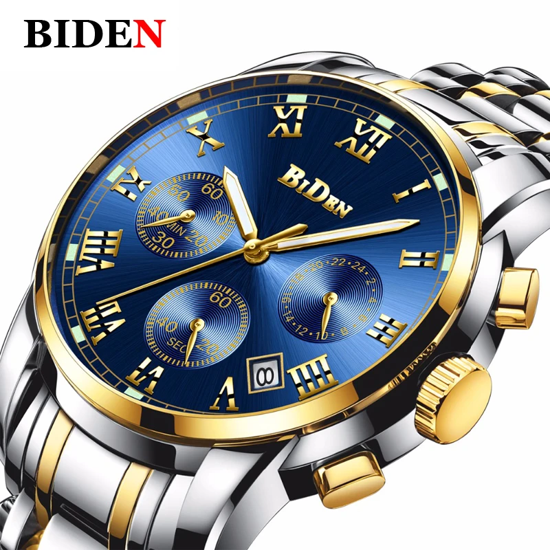 

Top Brand Gold Quartz Men's Watch Business Clock Steel Luxury Male Watch Military Sports Watch relogio masculino Reloj hombre