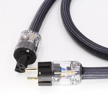 Hi-End 4Square hifi audio EU/US power cord pure copper power cable viborg high end pure copper eu power cable plug mains ac schuko power adapter electric power connector 250v 16a hifi audio diy