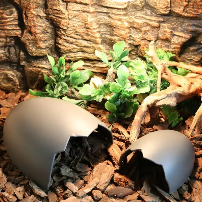 

Reptile Hiding Cave Pet Case Egg Shell Tree Hole Decoration Turtle Lizard Snake