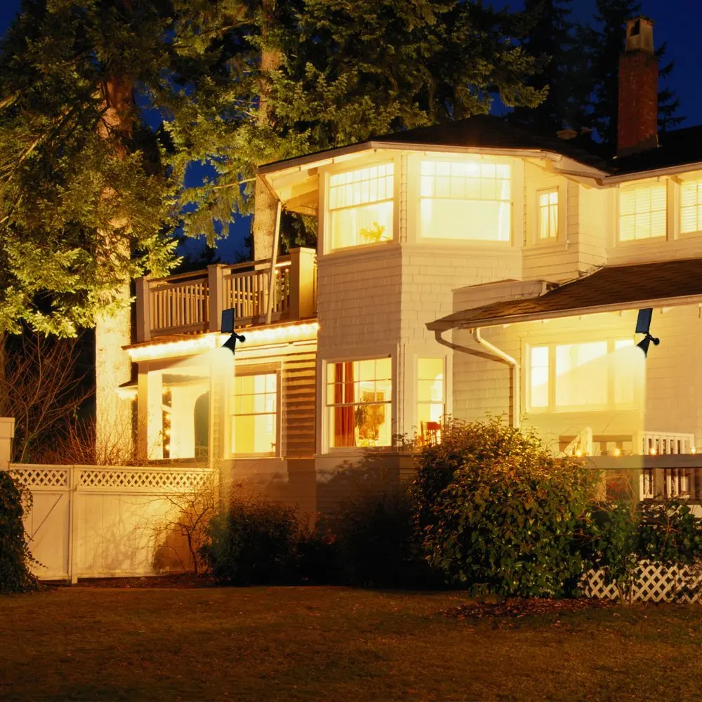 Movido a Energia Solar ao ar Pátio com Jardim Luz para ao ar Pacote Holofotes Livre Iluminação 2-em-1 Ajustável Led Solar Landscape Lâmpada Quintal 2 15 Lâmpadas solares