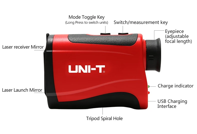 UNI-T LM1000 1000 м ручной Монокуляр Лазерный дальномер 7X телескоп дальномер открытый дальномер Гольф Охота