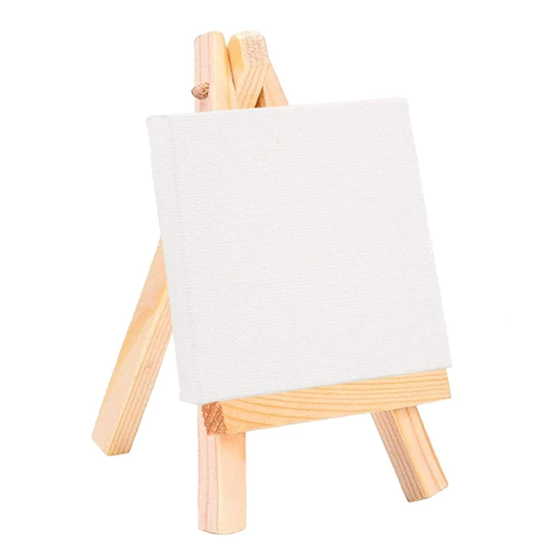 

Wooden Mini Easel Blank Canvas For Painting Acrylic Paint Children Hand Painting Cloth Household DIY Painting Supplies