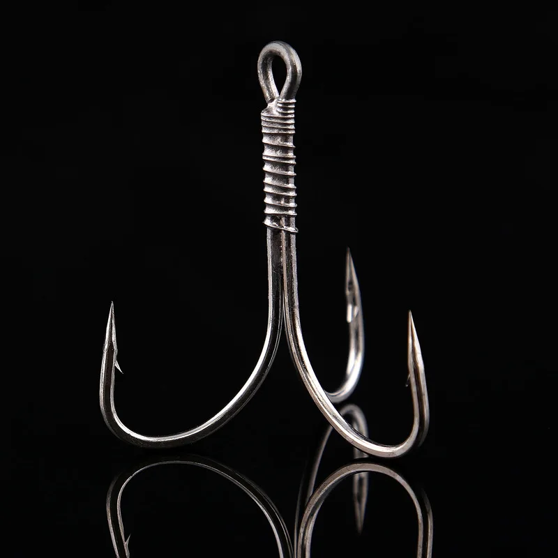 10pcs High Carbon Steel Treble Hooks barbs Anchor Hook Sea Fishing