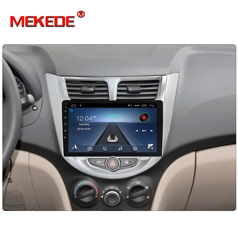Excellent MEKEDE HD Android 8.1 4G Car Radio Multimedia Video Player GPS For Solaris Hyundai 1 2 Accent Verna sedan 2 din no dvd 5