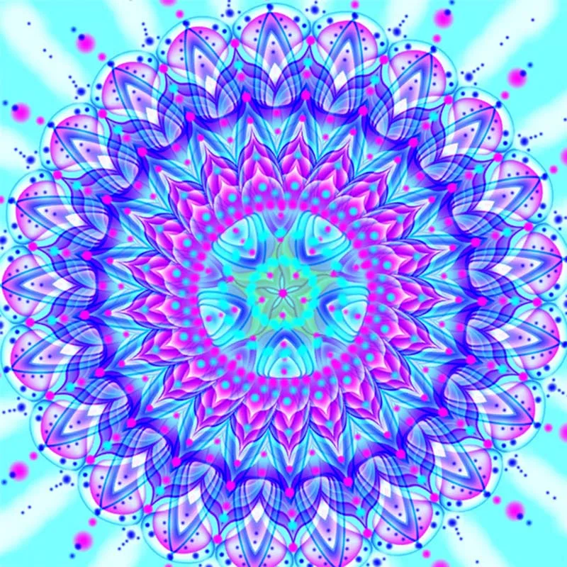 HOMFUN Бриллиантовая вышивка, религиозная Алмазная картина Мандала бриллиантов Полная площадь/круглые стразы - Цвет: Светло-зеленый