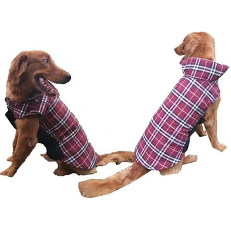 Зимнее клетчатое пальто для собак, утолщенная теплая одежда для собак, Двусторонняя Куртка для маленьких собак, щенок йоркширского терьера, терьер, бульдог, костюм для домашних животных
