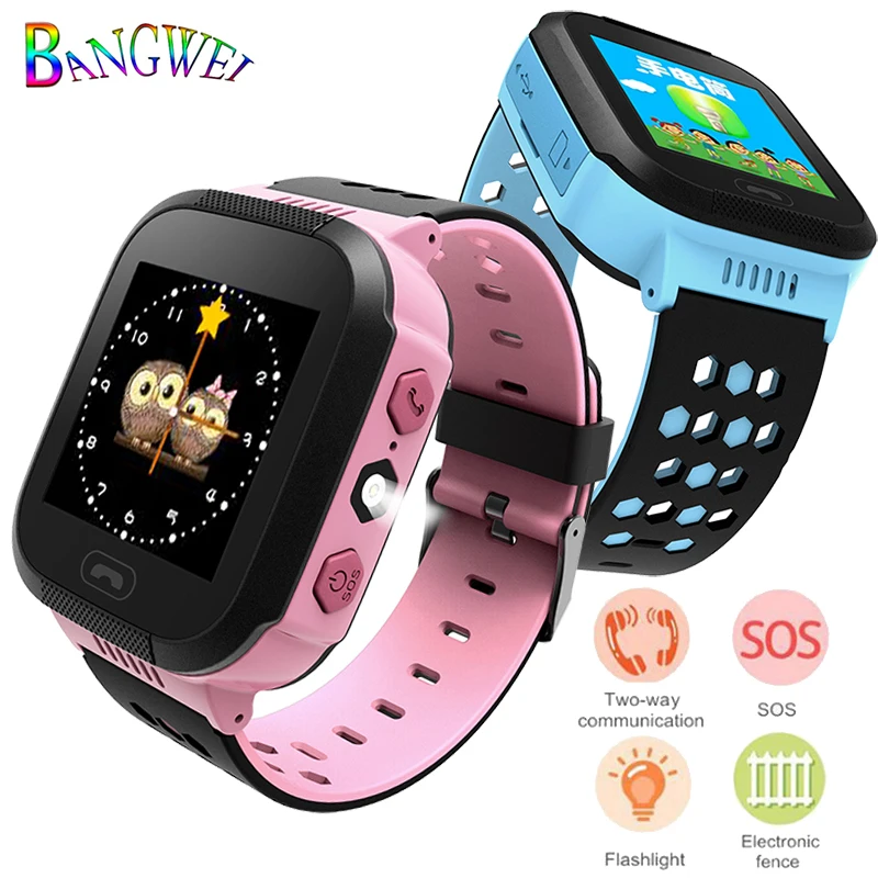 

BANGWEI2018 New Positioning Child Safety Anti-Lost Smart Watch With Camera Lighting SOS For IOS Android Children Smart Watch