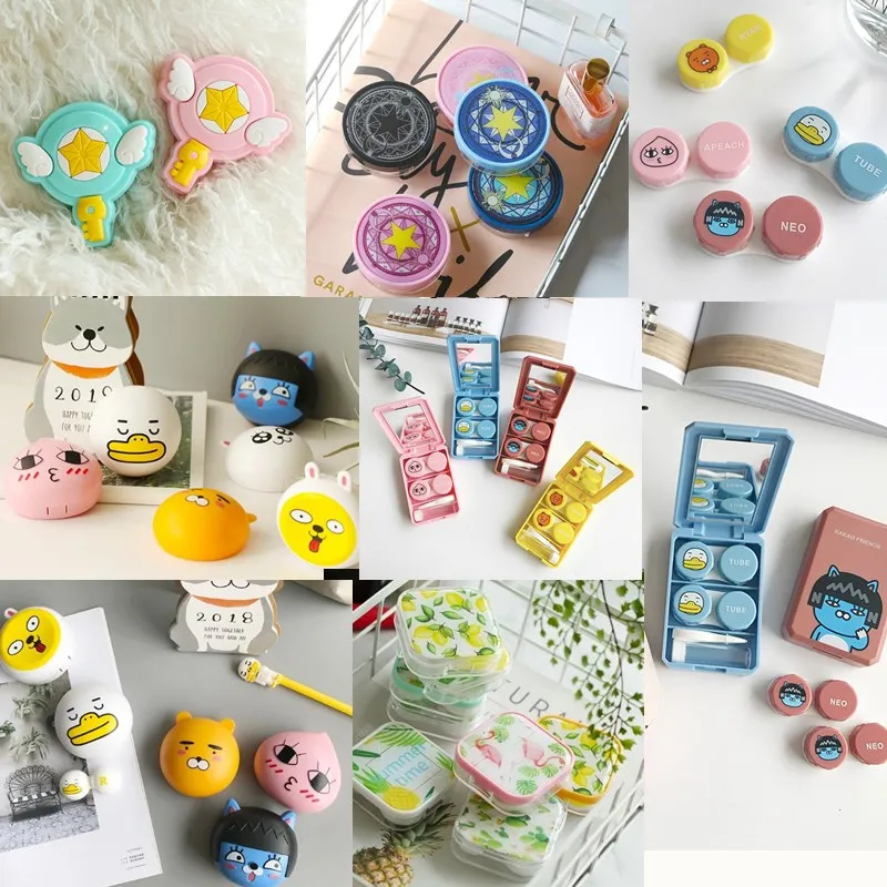 

Cute Ryan Them Contact Lens Case Beauty Eye box Toy Cocoa Lovely DIY Birthday Party Decoration Supplies Kid Gril Friends Gift