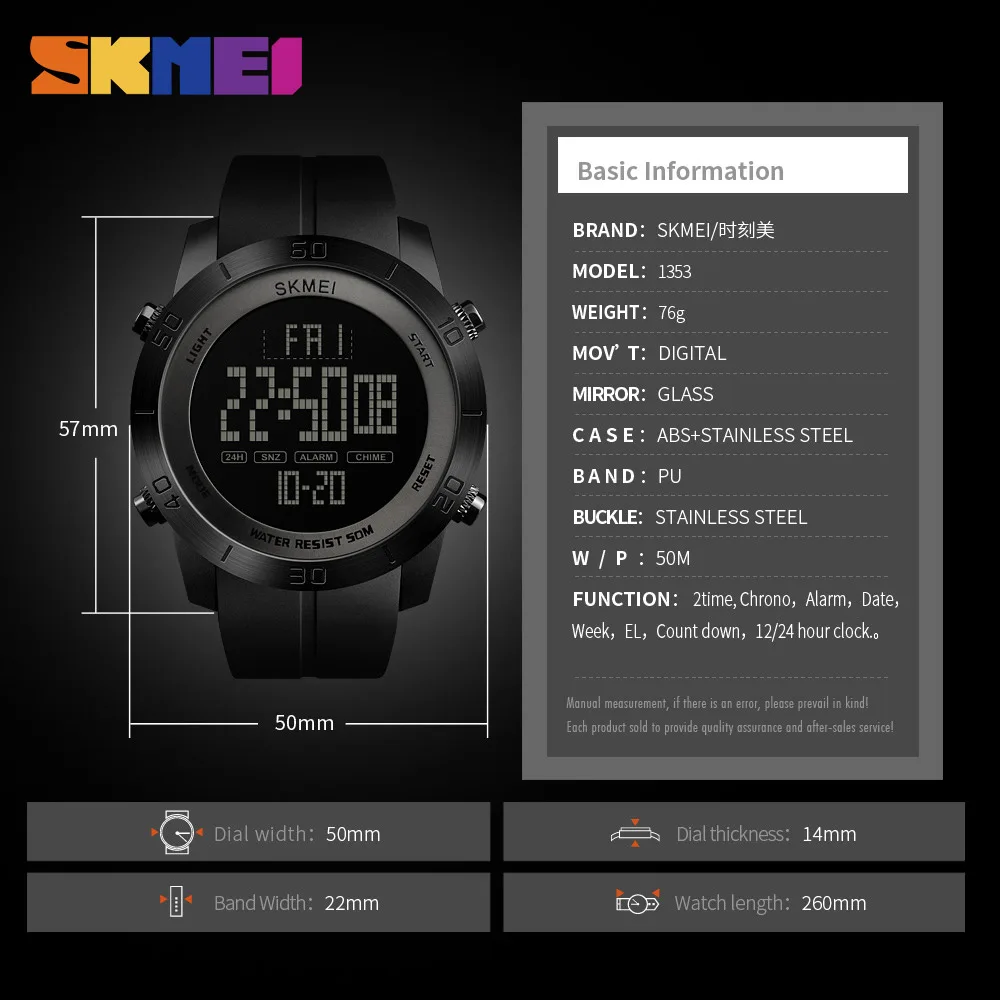 Skmei Sport Watch Men Strap 5bar Waterproof Multi-function - AliExpress