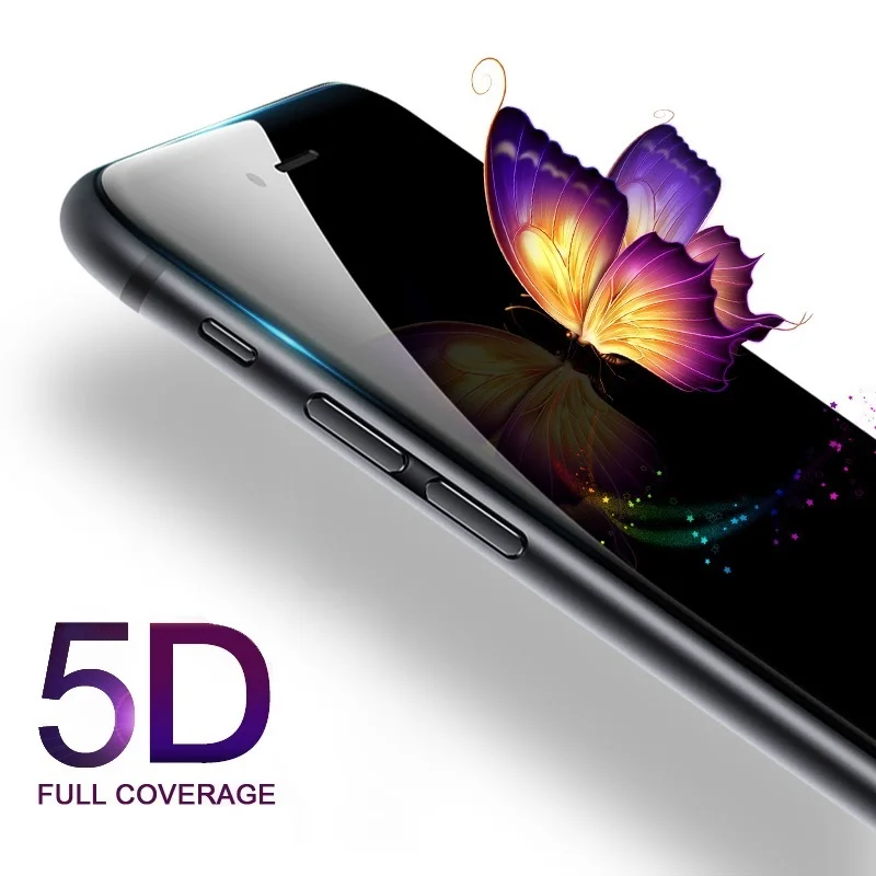 

5D Full Cover Tempered Glass For iPhone X 6 6s 7 8 Plus Glass 5D Protective Glass On iPhone 8 7 Plus Screen Protector Film Foil