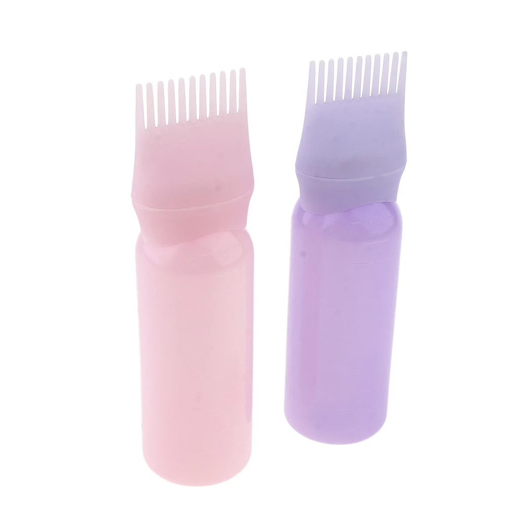 2Pcs Root Comb Applicator Bottle, 4 ounce 120ml Hair Coloring, Dyeing and Scalp Treatment Essential Salon Hairdressing Tools Kit
