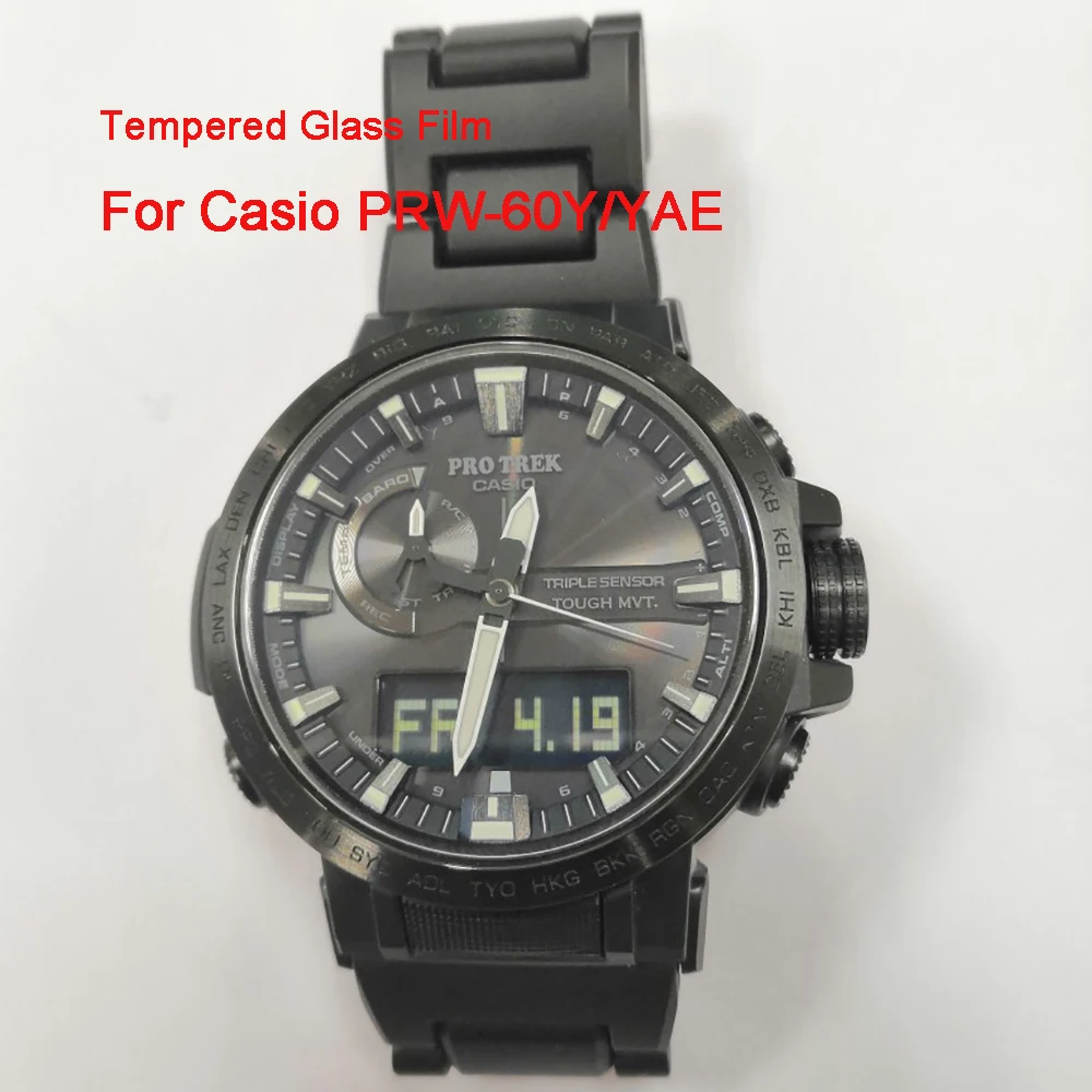 

2.5D 9H Clear Tempered Glass Screen Protector For Casio PRW-60Y PRW-YAE Smart Watch Film Scratch Resistant