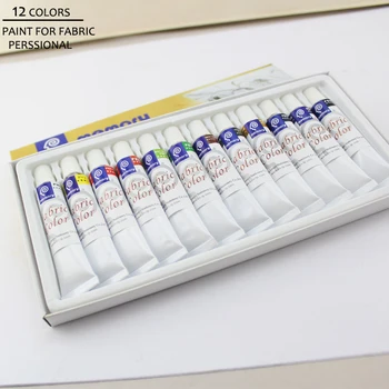

12 Colors 12ML DIY Fabric Paints Color Set Acrylic Paint for clothing Painting for Fabric Canvas Drawing Artist Art suplies
