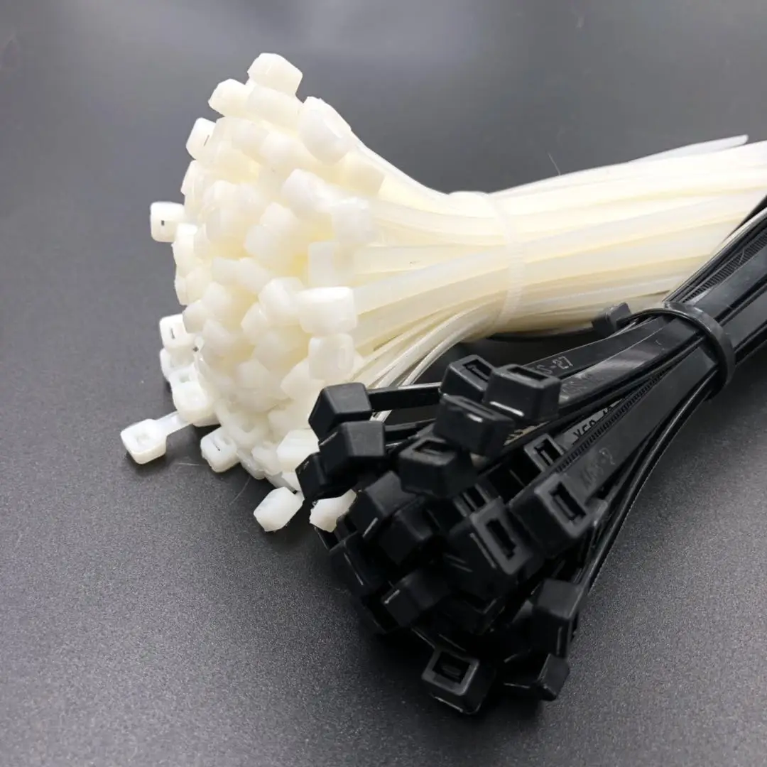 

4*250mm(9.85in) High Quality width3.6mm(0.14in) White Black Color Self-locking Plastic Nylon Cable Ties,Wire Zip Tie 250Pcs/pack