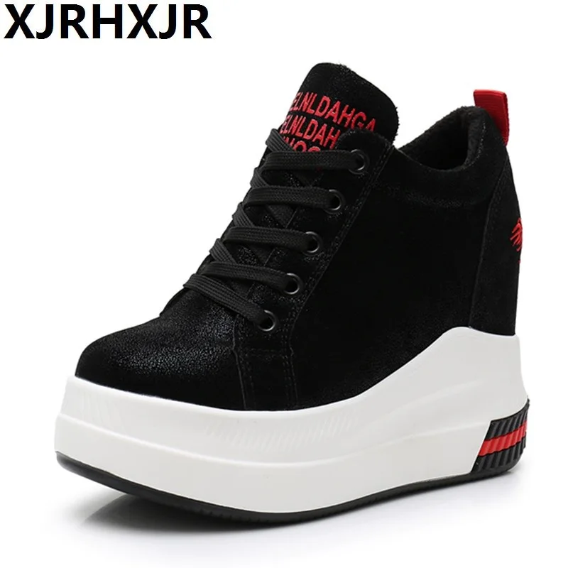 

2019 Warm women's Shoes Black Shoe Women Fashion Brand Retro Platform Sneaker Lady Autumn Winter Footwear Chaussure Soft Woman