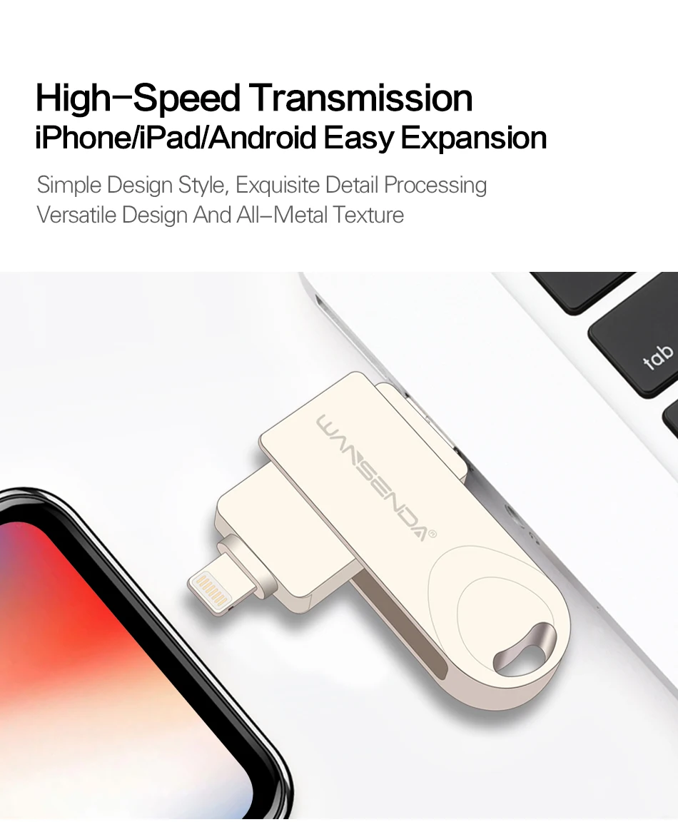 WANSENDA OTG USB флеш-накопитель 3 в 1 USB3.0/iOS/Micro usb флеш-накопитель 8 ГБ 16 ГБ 32 ГБ 64 Гб 128 ГБ флеш-накопитель USB флешка