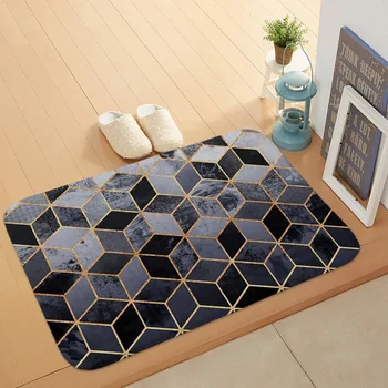 

Geometric Hive Patterns Print Soft Flannel Doormat Carpets Mats Floor Kitchen Non-slip Bathroom Rugs
