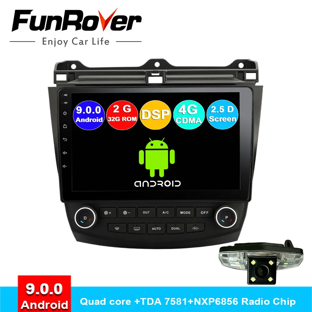 

FUNROVER android 9.0 2.5D+IPS car dvd For Honda Accord 7 CM UC CL 2005-2008 Navigation GPS No 2 din dvd Car Radio Multimedia RDS