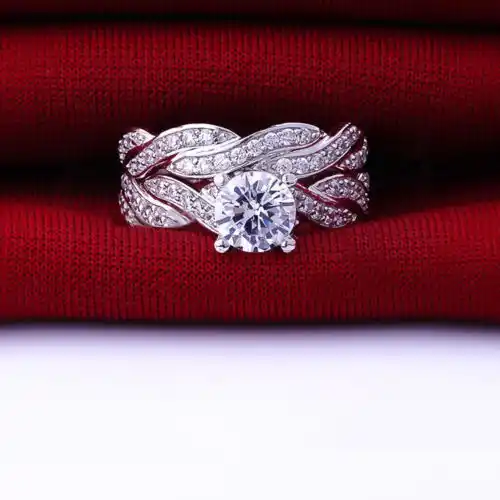 Size 5 6 7 8 9 10 Round Cut Luxury Trendy 18kt White Gold Filled