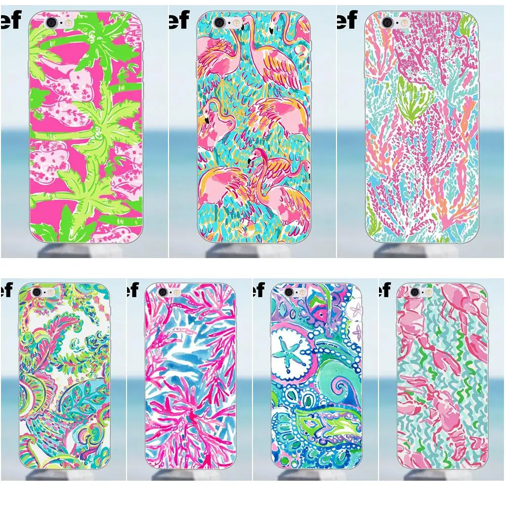 Suef Sea Lilly Pulitzer TPU Cell Phone Case Cover For iPhone X 4 4S 5