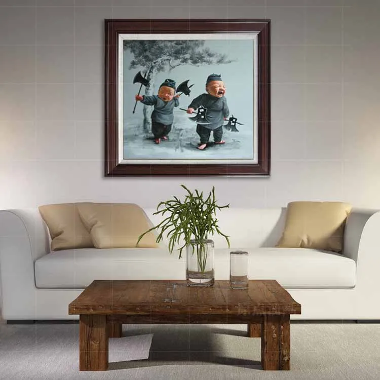 

Double full and round traditional hand painted oil painting on canvas for living room decor wall art portrait picture on canvas
